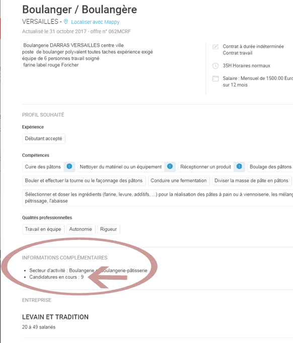 offres en manque de candidat - nb de candidature