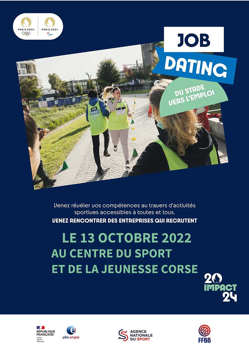 Affiche Job dating Stade vers l'emploi Basket-Ball Ajaccio