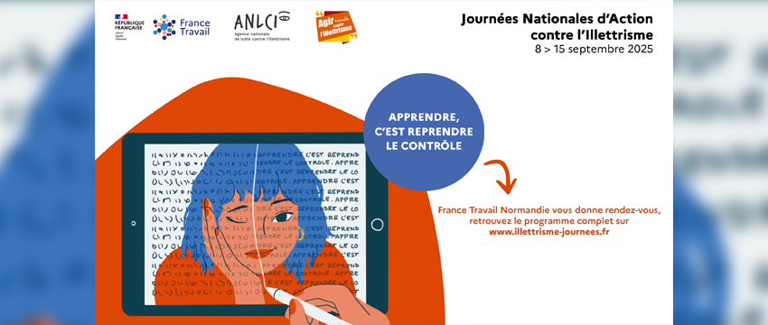 Visuel Journées Nationales d’Action contre l’Illettrisme en Normandie