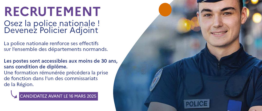 visuel Devenez policier adjoint en Normandie !