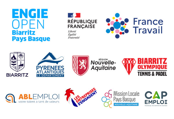 Logos des partenaires de la Place de l'emploi de Biarritz 2024