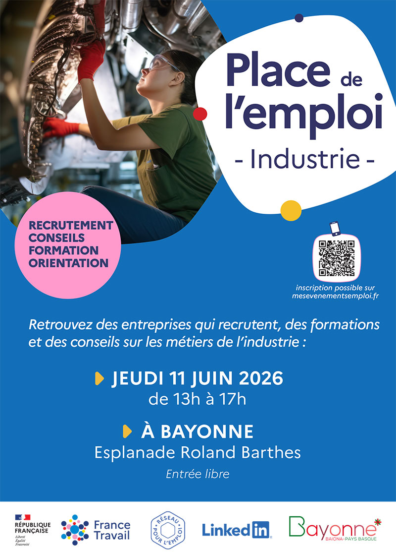 Affiche Place de l'emploi Industrie à Bayonne