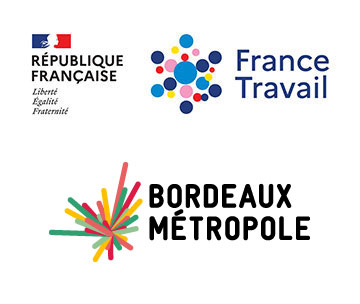 Logos France Travail et Bordeaux Métropole