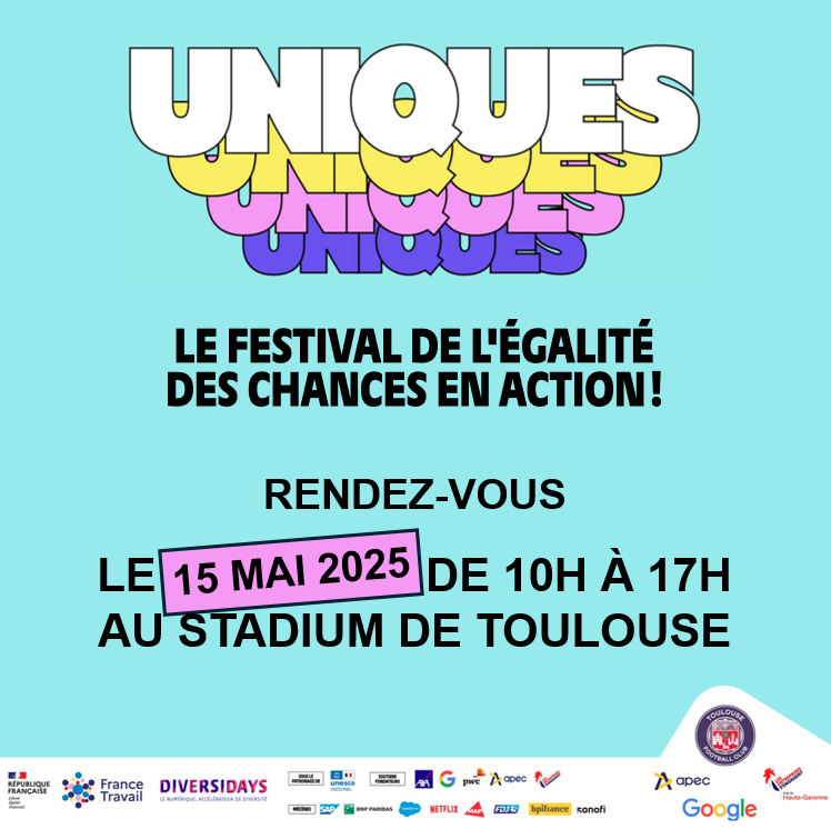 Festival UNIQUES 2025 au Stadium TFC de Toulouse. Ce jeudi 15 mai de 10h à 17h.
